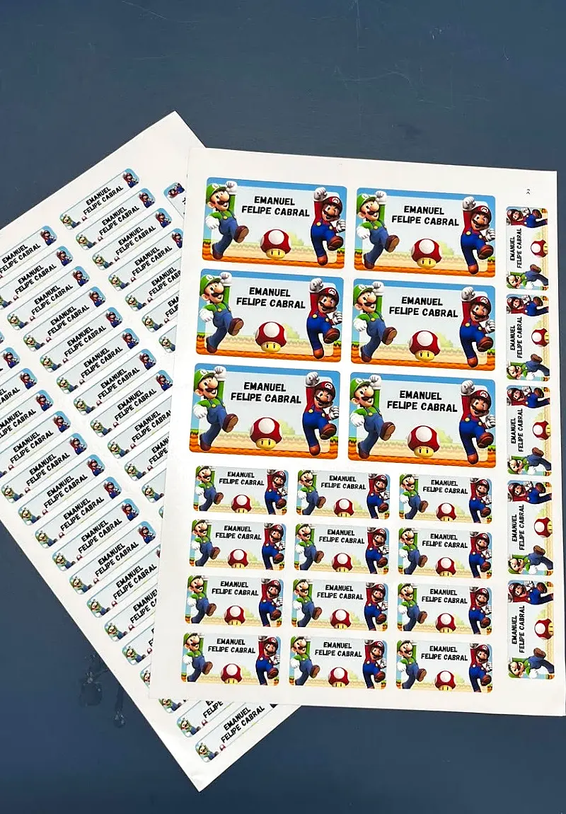 Etiquetas escolares personalizadas