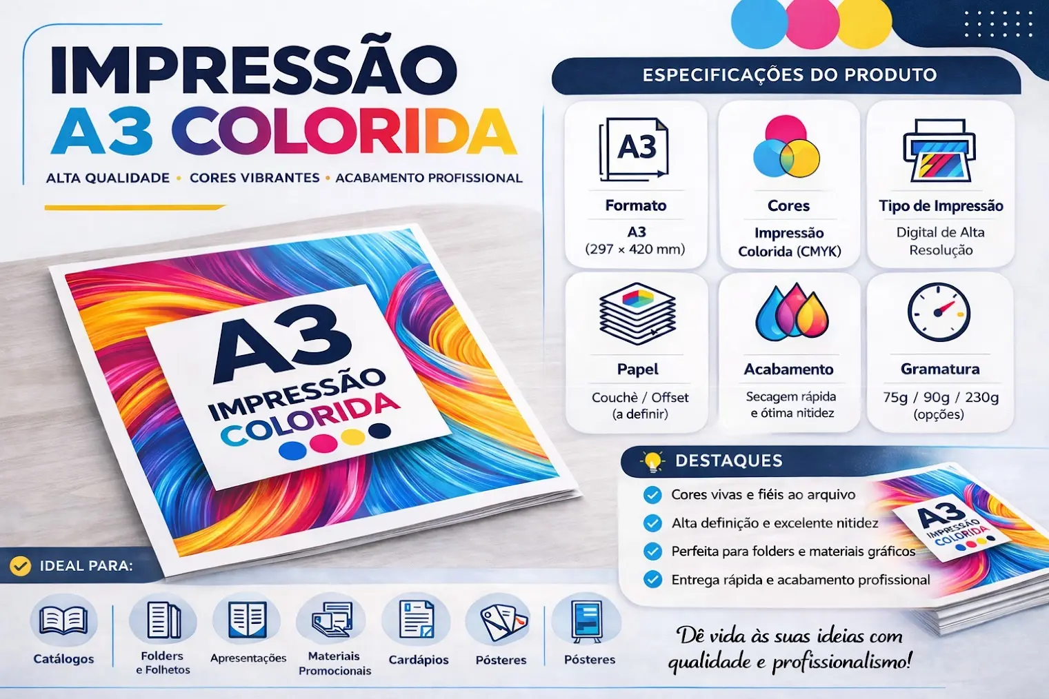 Impressão A3 colorida
